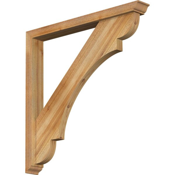 Ekena Millwork Olympic Traditional Rough Sawn Bracket w/ Offset Brace, Western Red Cedar, 4"W x 34"D x 34"H BKT0402X34X34OLY01RWR - main